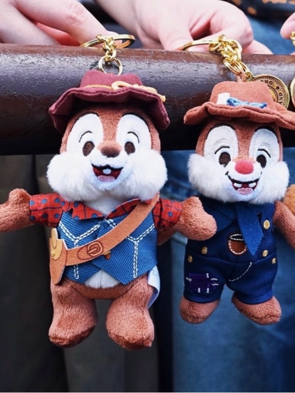 Disney Chip and Dale Plush Keychains Set Hong Kong Disneyland Exclusive